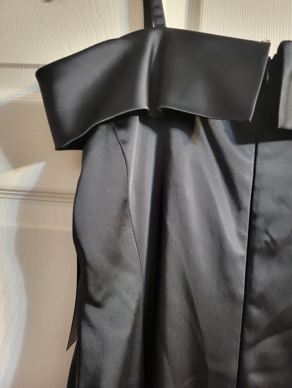 NWT Tahari Classic Midnight Navy Blue Off-Shoulder Midi Dress - Picture 11 of 13